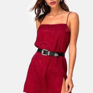 Motel Datista Slip Dress in Satin Cheetah